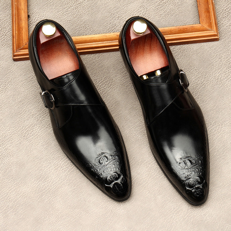 Men's Single-Strap Monk Shoes: Fashion Grand-Rite Dress Shoes