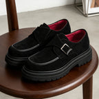 Men's Round Toe Suede Single Monk Strap Formal Shoes