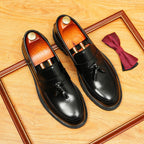 Men's High-Gloss Tassel Platform Leather Loafers
