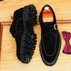 Men's Pointed Toe Suede Single Monk Strap Formal Shoes