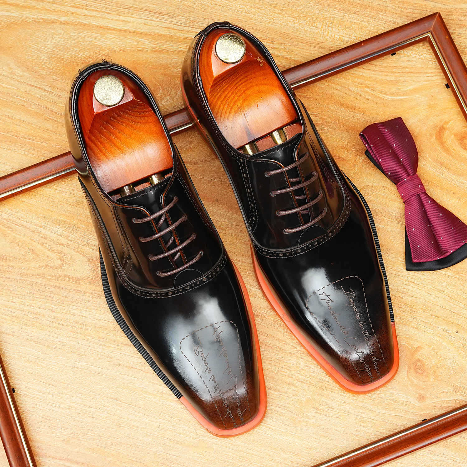 bomeishoes classic leather shoes for men Wedding Oxford dress shoes