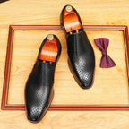 Men's Perforated Dot Pattern Leather Loafers