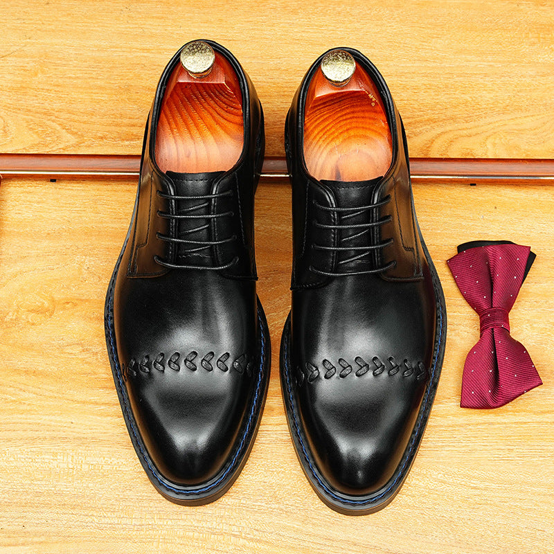 bomeishoes office casual shoes men's Lace-up Oxford dress shoes