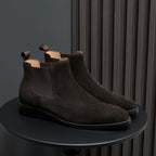 Chisel Plain Toe Suede Chelsea Boots for Men