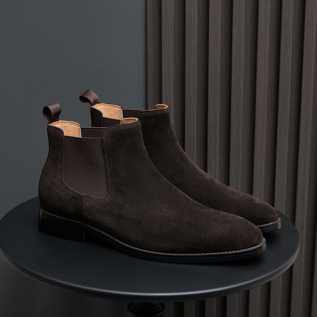 Chisel Plain Toe Suede Chelsea Boots for Men