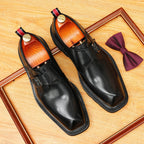 Men's Polished Square Toe Chunky Sole Single Monk Shoes