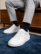 Men's Premium Patina Leather Dress Casual Sneakers