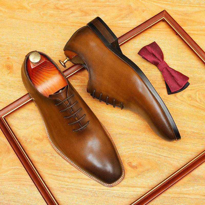 Brown Lace-up Oxford Shoes for Stylish Office and Business Wear