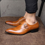 Men's Sleek Single Buckle Shoes: Posh Fashion Reception Dress Shoes