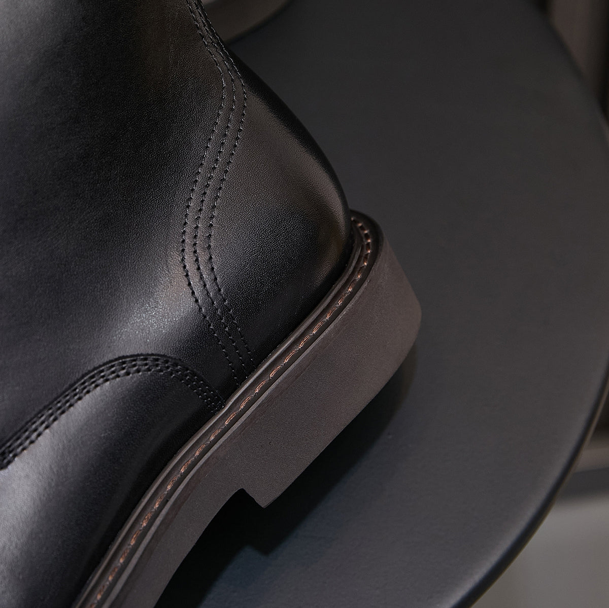 Plain Toe Leather Derby Ankle Boots for Men