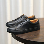 Men's Classic Triple-White Leather Low-Top Sneakers
