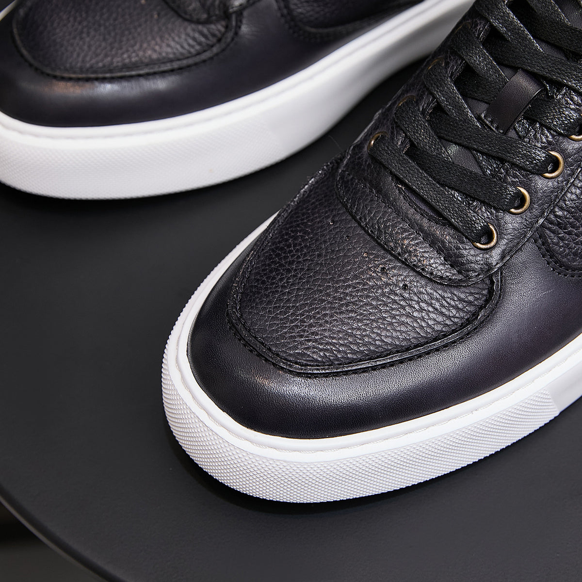 Men's Premium Patina Leather Dress Casual Sneakers
