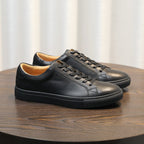 Men's Classic Triple-White Leather Low-Top Sneakers
