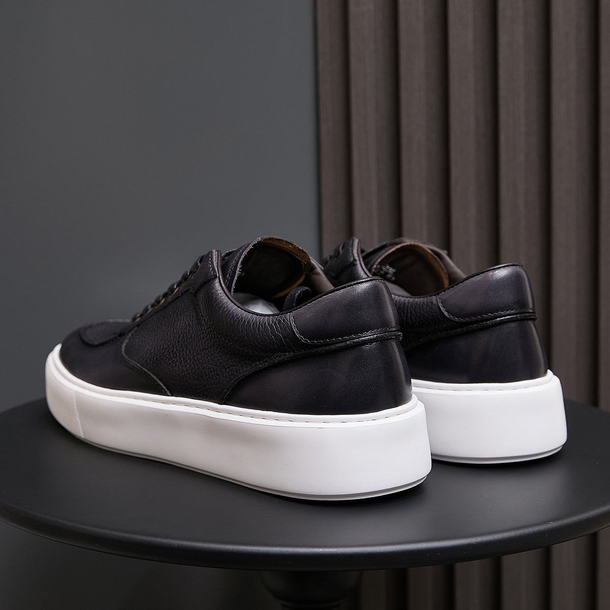 Men's Premium Patina Leather Dress Casual Sneakers