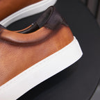 Men's Premium Two-Tone Patina Leather Sneakers