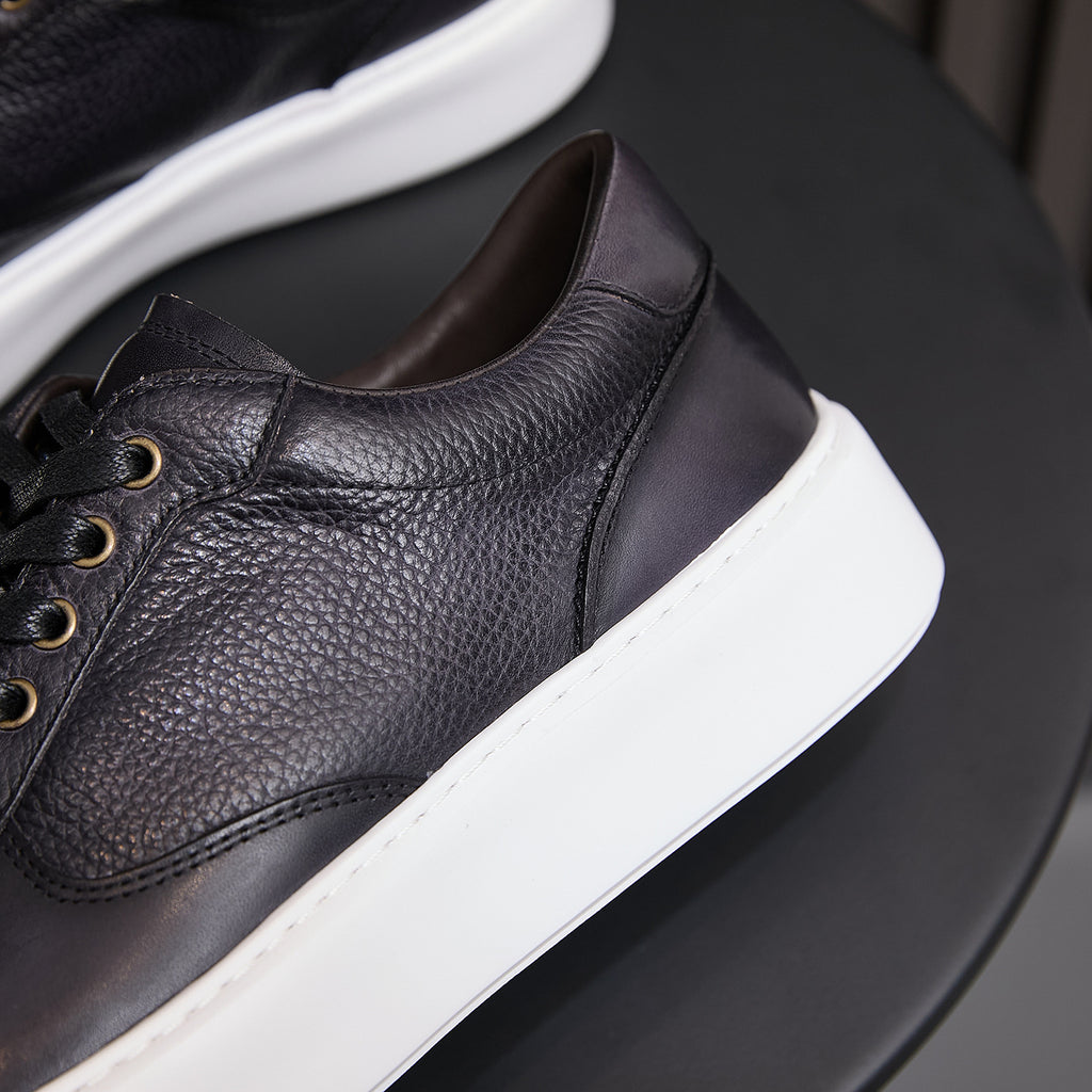 Men's Premium Patina Leather Dress Casual Sneakers