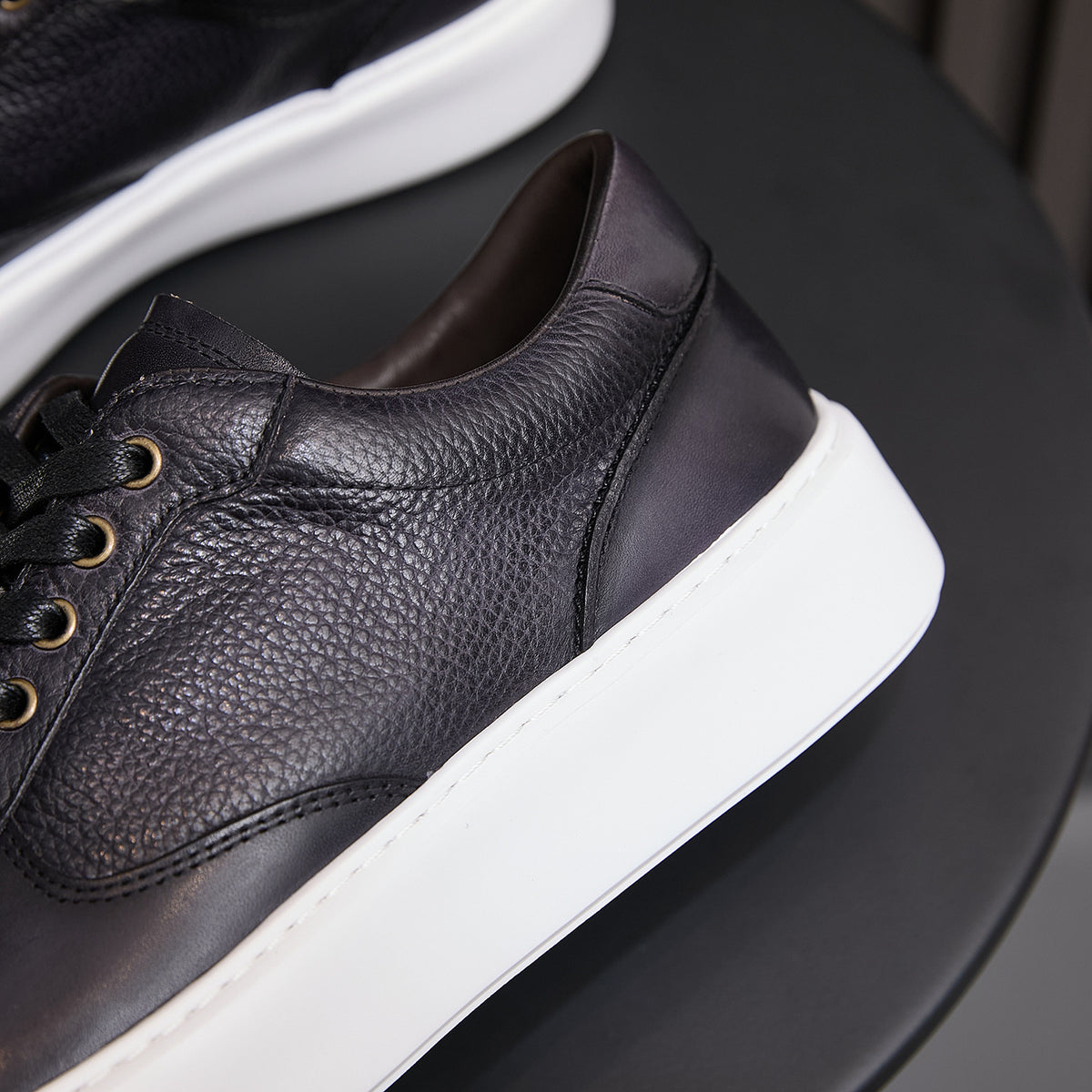 Men's Premium Patina Leather Dress Casual Sneakers