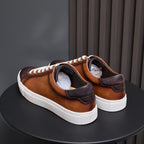 Men's Premium Two-Tone Patina Leather Sneakers