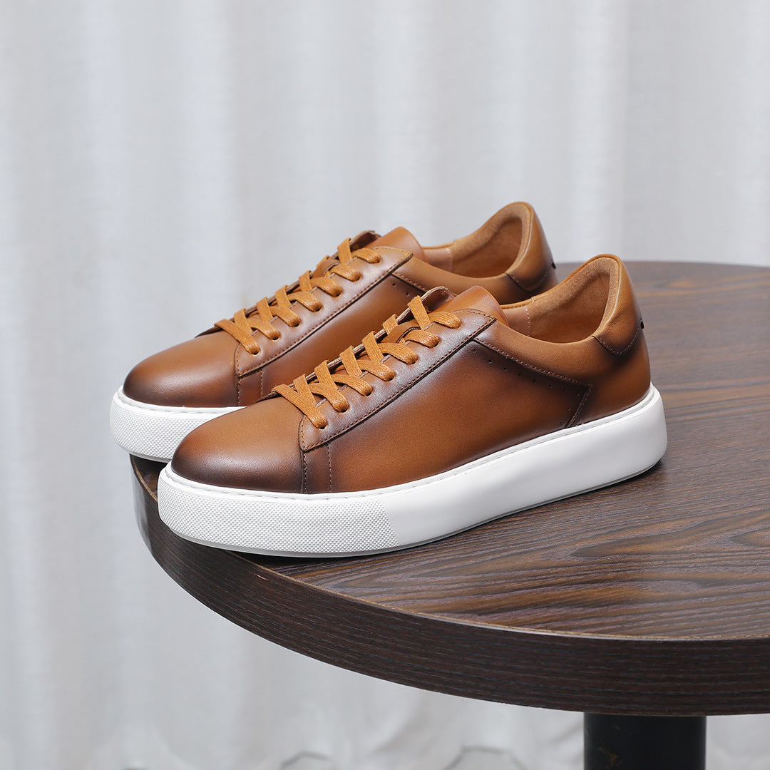 Men's Premium Gradient Burnished Leather Sneakers