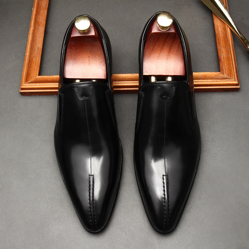 Men's Minimalist Pointed Toe Leather Dress Loafers
