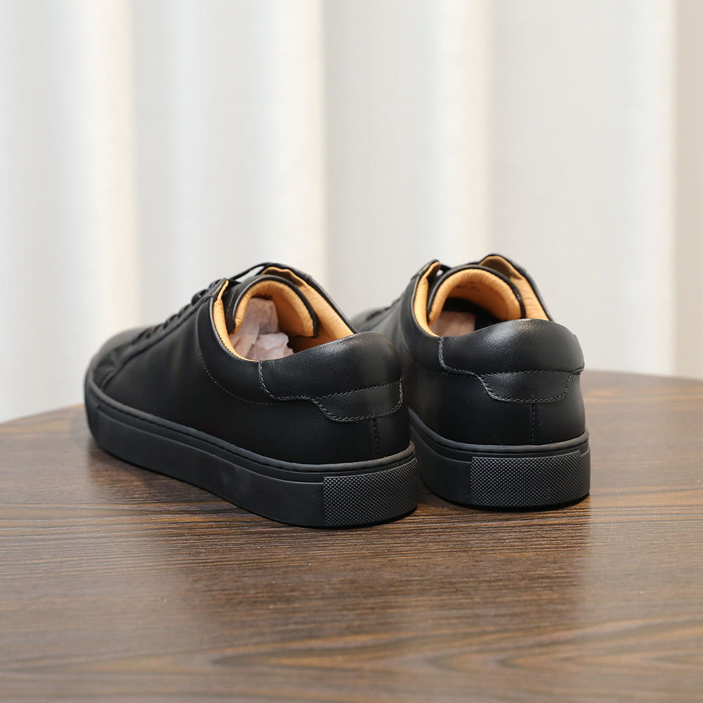 Men's Classic Triple-White Leather Low-Top Sneakers