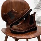 Men's Classic Suede Round Toe Chelsea Boots - Slip-On