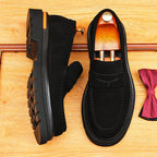 Men's Suede Chunky Sole Slip-On Formal Loafers