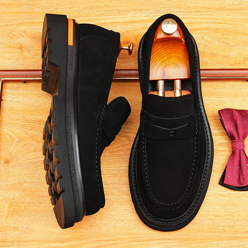 Men's Suede Chunky Sole Slip-On Formal Loafers