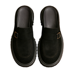 Men's Burnished Leather Closed-Toe Casual Mule Loafers
