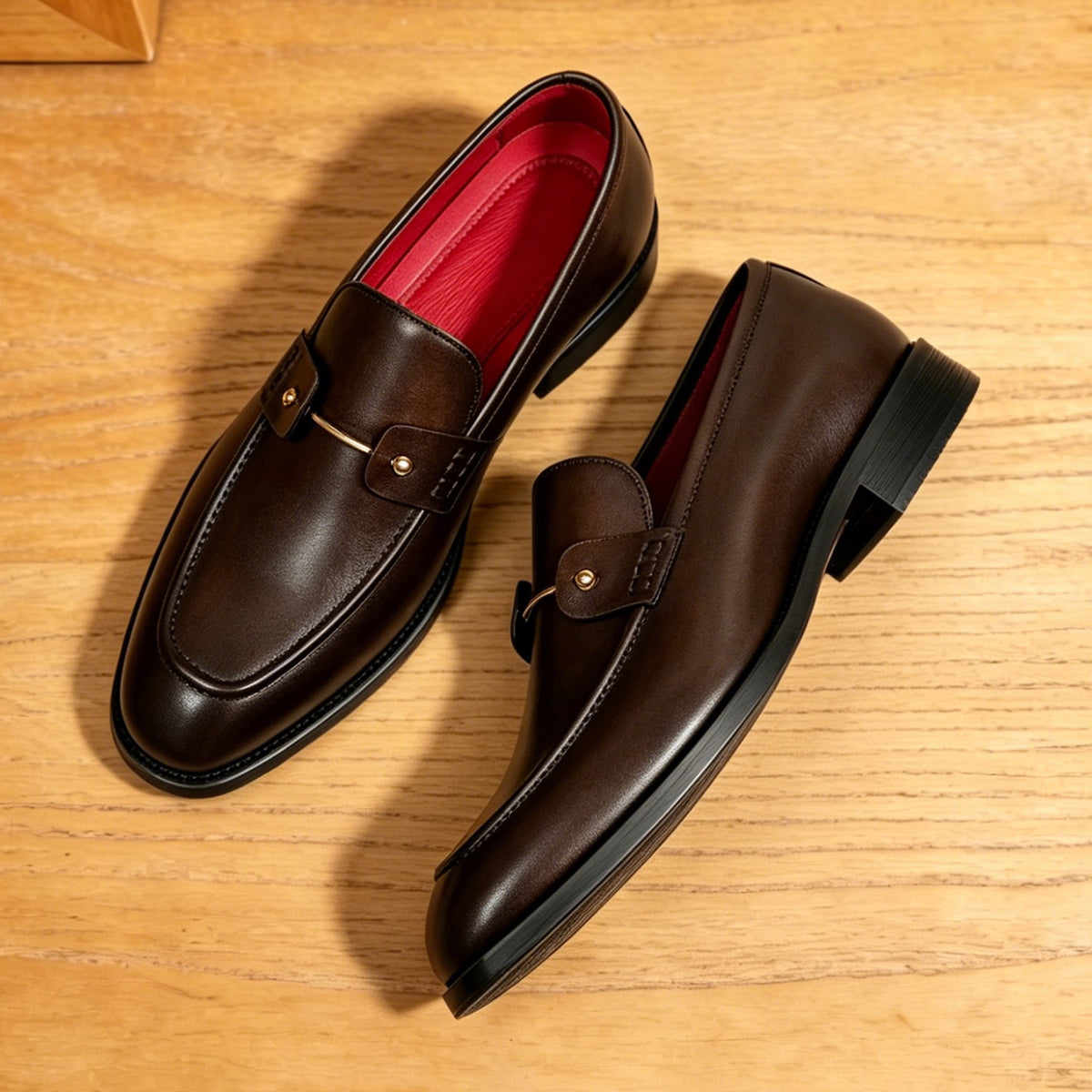 Men's Sleek Pointed Toe Leather Dress Loafers