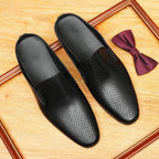 Men's Cutout Leather Closed-Toe Mule Loafers