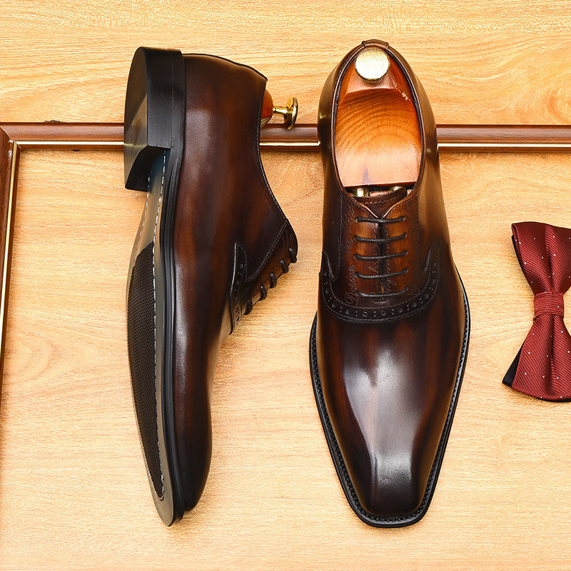 bomeishoes Fashion oxford dress shoes mens Lace-up Wedding shoes