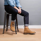 Men's Suede Wingtip Brogue Lace-Up Ankle Dress Boots