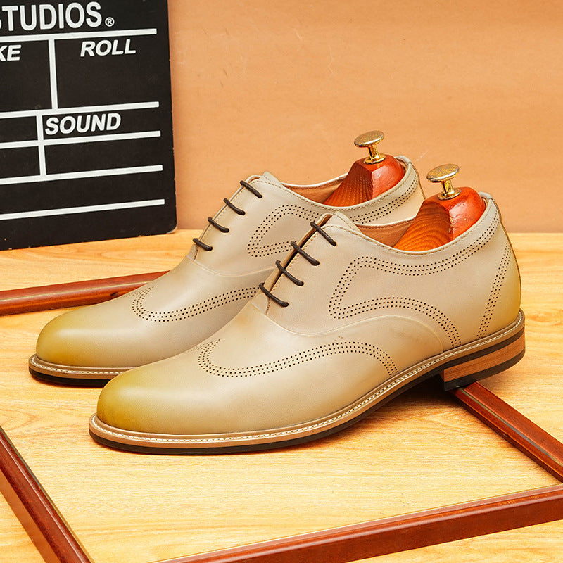 bomeishoes classic formal shoes for men Lace-up Brogue Oxford shoes