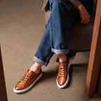 Men's Luxury Full-Grain Leather Low-Top Sneakers