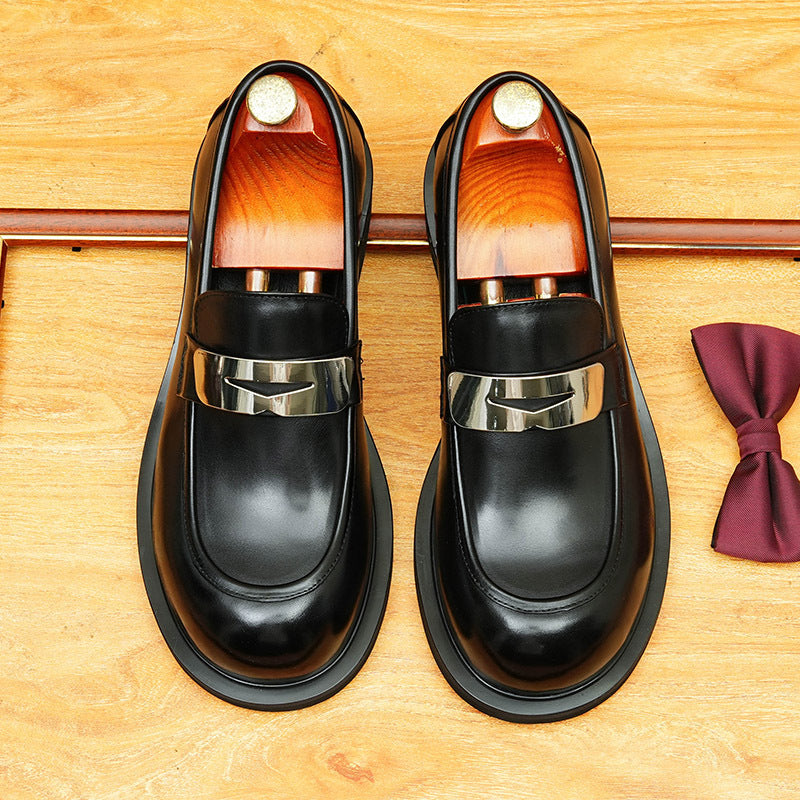 Men's Classic Round Toe Slip-On Leather Loafers