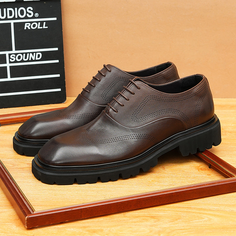 bomeishoes men shoes to wear with business casual Lace-up Oxford dress shoes