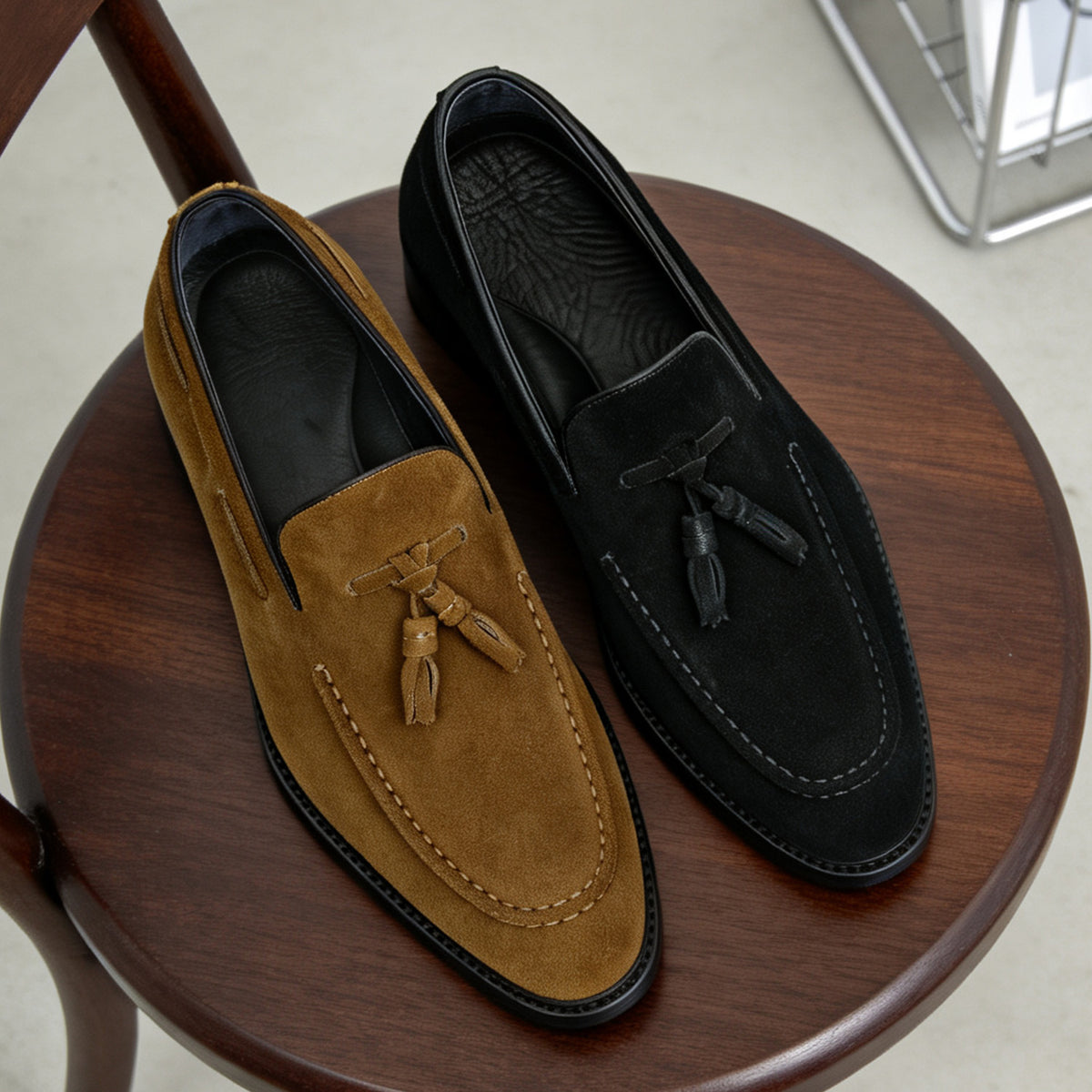 Men's Classic Suede Tassel Dress Loafers