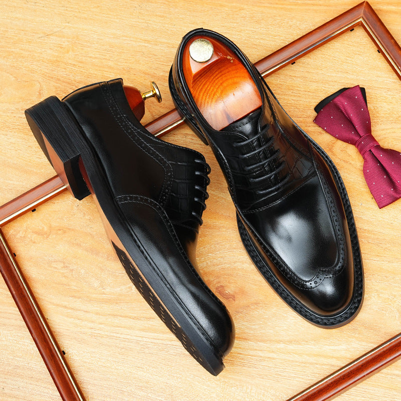 Fashion Black Leather Men's Oxford Dress Shoes