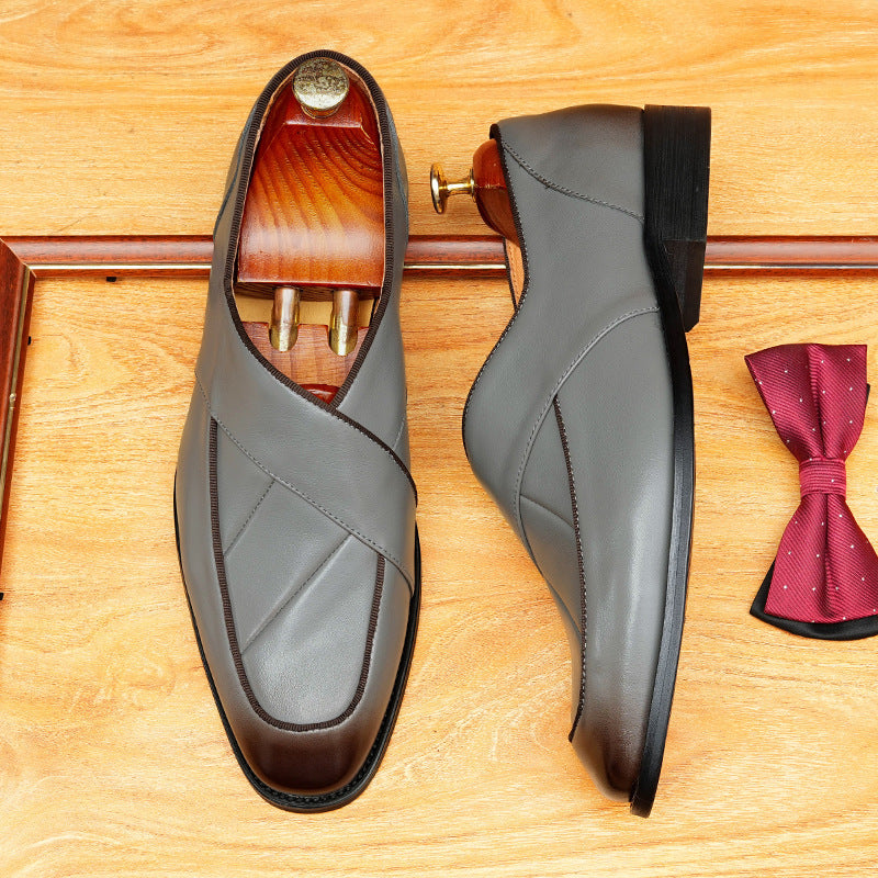 Men's Paneled Slip-On Leather Formal Loafers