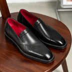 Men's Engraved-Style Leather Slip-On Dress Loafers