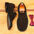 Men's Suede Round Toe Slip-On Formal Loafers
