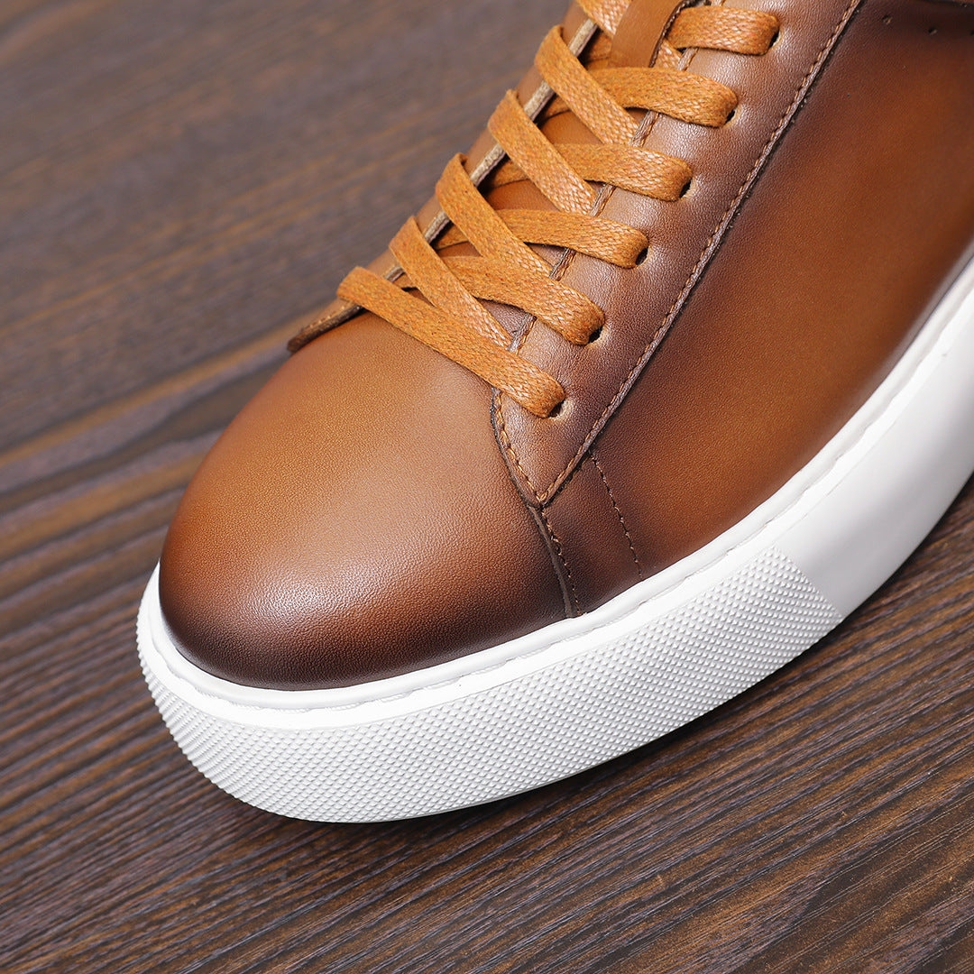 Men's Premium Gradient Burnished Leather Sneakers