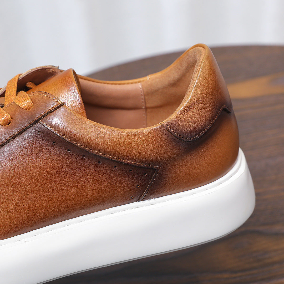 Men's Premium Gradient Burnished Leather Sneakers