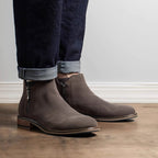 Men's Suede Plain Toe Side-Zip Chelsea Ankle Boots