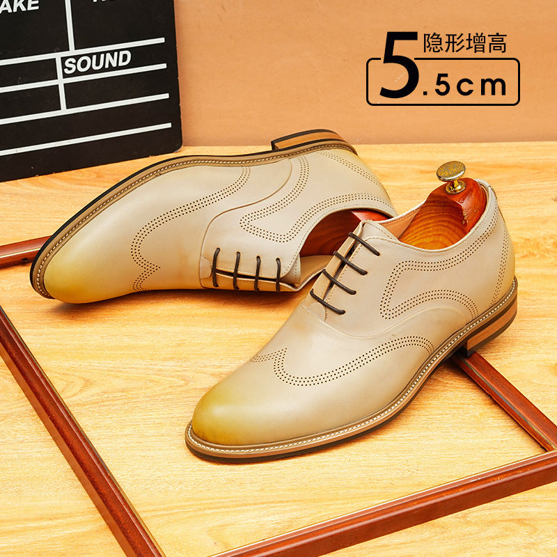 bomeishoes classic formal shoes for men Lace-up Brogue Oxford shoes