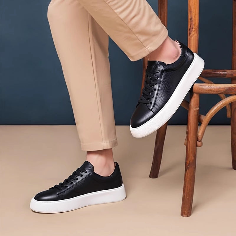 Men's Premium Pebbled Leather Classic Sneakers