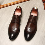 Brogue dress shoes for men Formal Lace-up Derby shoes