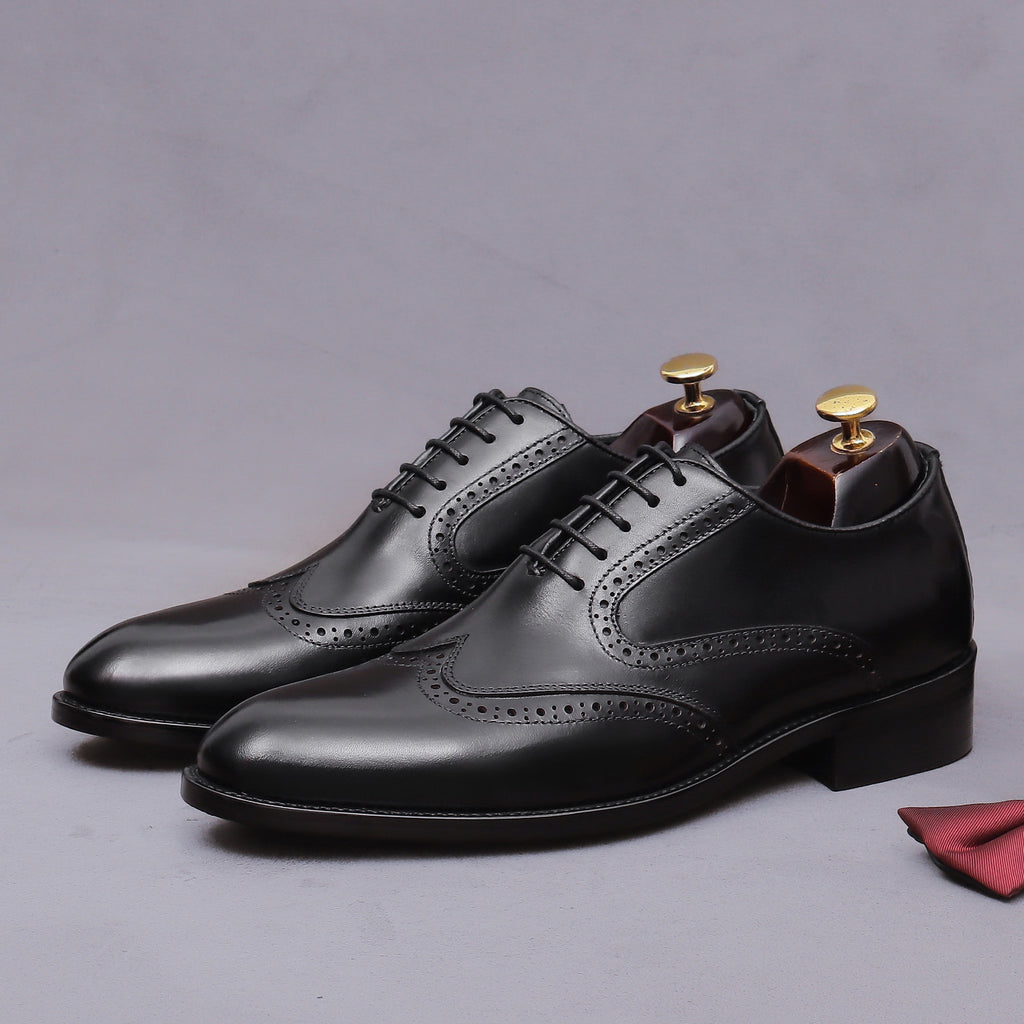 Men's Wingtip Brogue Chisel Toe Leather Oxfords