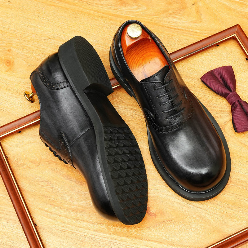 bomeishoes classic dress shoes for men Fashion Lace-up Oxford shoes Black